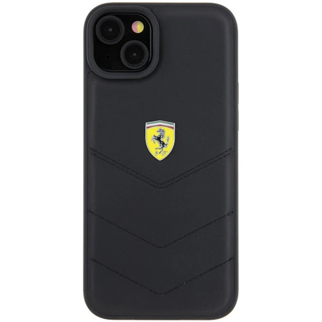 Чехол Ferrari Quilted Metal Logo для iPhone 15 Plus Black (FEHCP15MRDUK)