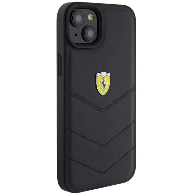 Чехол Ferrari Quilted Metal Logo для iPhone 15 Plus Black (FEHCP15MRDUK)