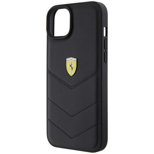 Чехол Ferrari Quilted Metal Logo для iPhone 15 Plus Black (FEHCP15MRDUK)