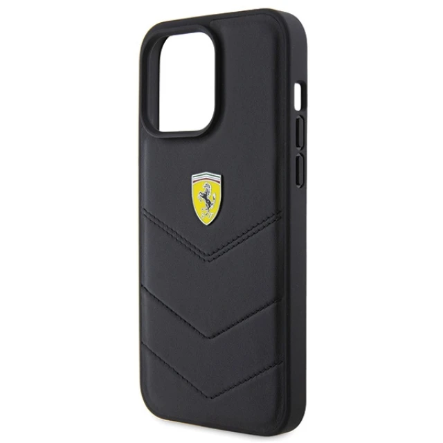 Чохол Ferrari Quilted Metal Logo для iPhone 15 Pro Max Black (FEHCP15XRDUK)