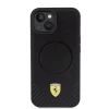Чохол Ferrari Carbon Metal Logo для iPhone 15 Black with MagSafe (FEHMP15SPTEK)