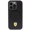 Чохол Ferrari Carbon Metal Logo для iPhone 15 Pro Black with MagSafe (FEHMP15LPTEK)