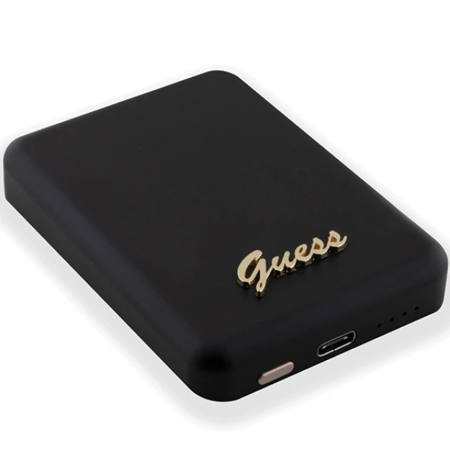 Портативний зарядний пристрій Guess Metal Script Logo 3000mAh 5W Black with MagSafe (GUPBM3ALGSGK)