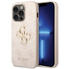 Чохол Guess 4G Big Metal Logo для iPhone 15 Pro Pink (GUHCP15L4GMGPI)