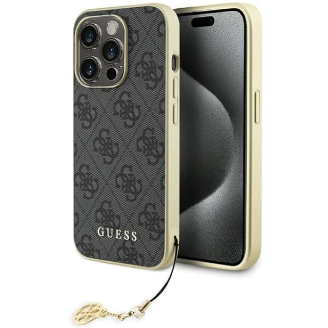Чехол Guess 4G Charms Collection для iPhone 15 Pro Grey (GUHCP15LGF4GGR)