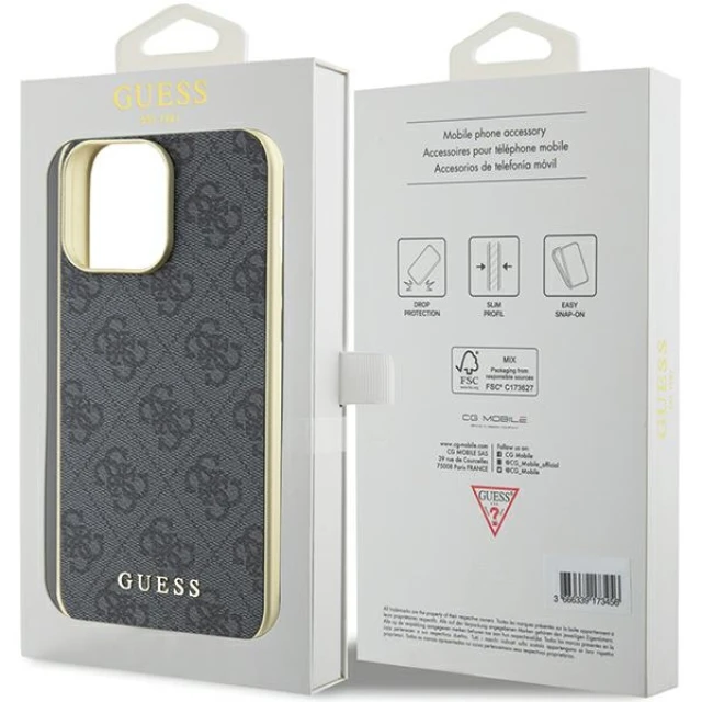 Чехол Guess 4G Charms Collection для iPhone 15 Pro Max Grey (GUHCP15XGF4GGR)