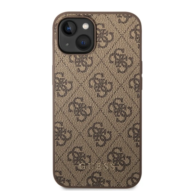 Чохол Guess 4G Metal Gold Logo для iPhone 15 Plus Brown (GUHCP15MG4GFBR)