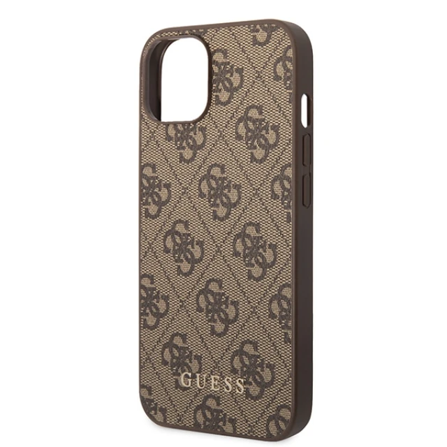 Чохол Guess 4G Metal Gold Logo для iPhone 15 Plus Brown (GUHCP15MG4GFBR)