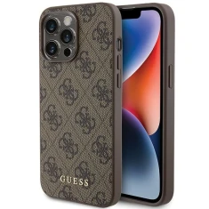 Чехол Guess 4G Metal Gold Logo для iPhone 15 Pro Max Brown (GUHCP15XG4GFBR)