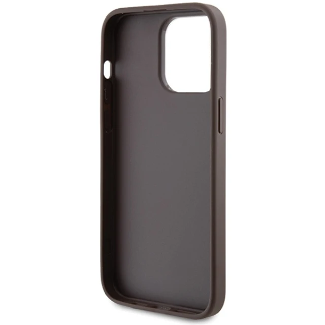 Чохол Guess 4G Metal Gold Logo для iPhone 15 Pro Max Brown (GUHCP15XG4GFBR)