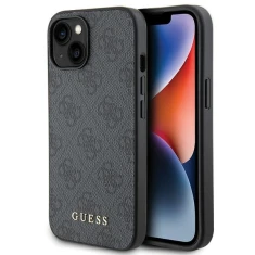 Чехол Guess 4G Metal Gold Logo для iPhone 15 Plus Grey (GUHCP15MG4GFGR)