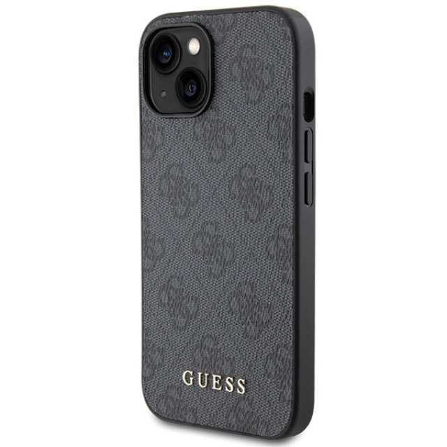 Чохол Guess 4G Metal Gold Logo для iPhone 15 Plus Grey (GUHCP15MG4GFGR)