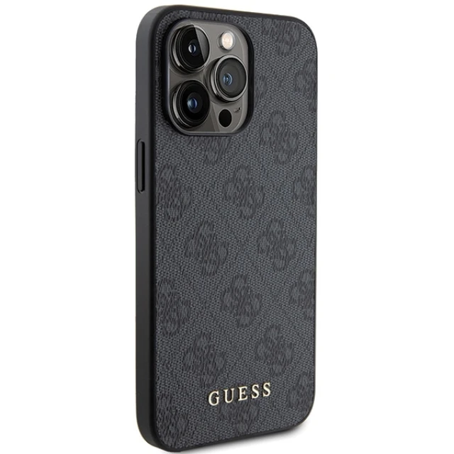 Чохол Guess 4G Metal Gold Logo для iPhone 15 Pro Grey (GUHCP15LG4GFGR)