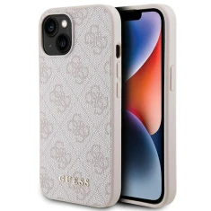 Чехол Guess 4G Metal Gold Logo для iPhone 15 Pink (GUHCP15SG4GFPI)