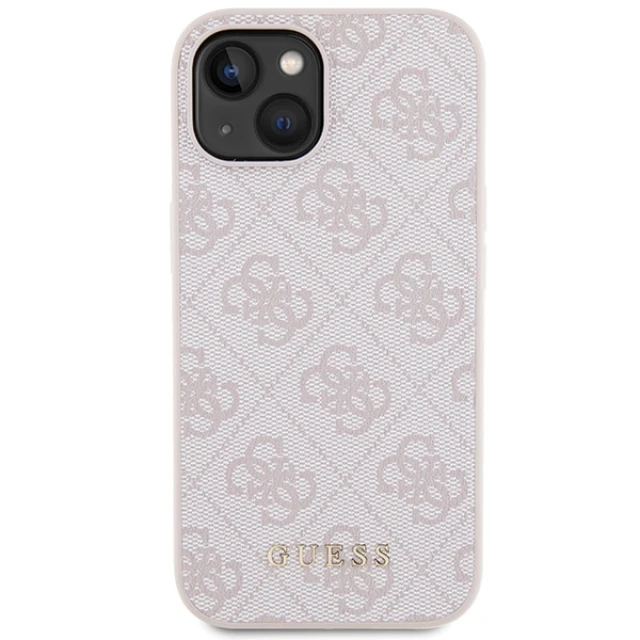 Чохол Guess 4G Metal Gold Logo для iPhone 15 Pink (GUHCP15SG4GFPI)