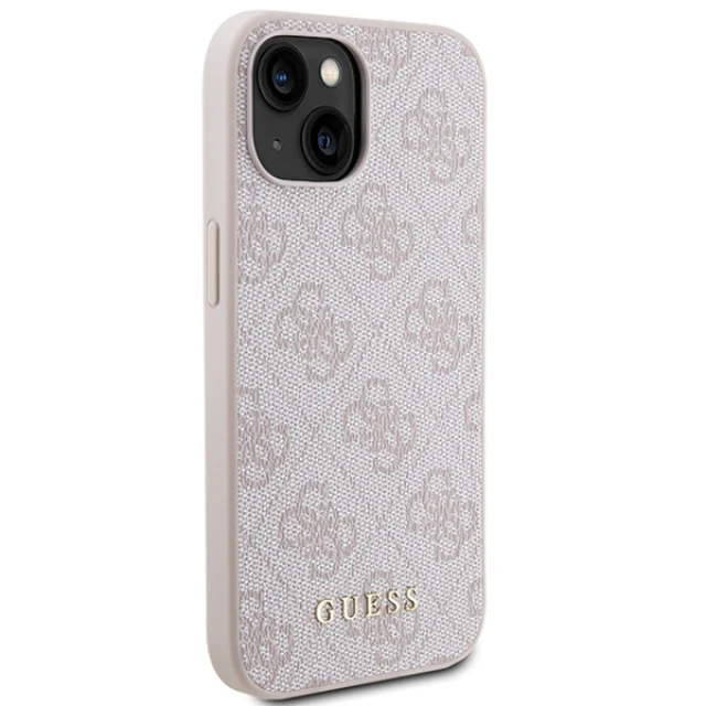 Чохол Guess 4G Metal Gold Logo для iPhone 15 Pink (GUHCP15SG4GFPI)