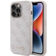 Чохол Guess 4G Metal Gold Logo для iPhone 15 Pro Pink (GUHCP15LG4GFPI)