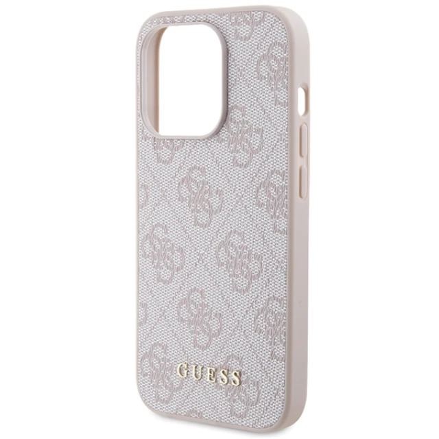 Чохол Guess 4G Metal Gold Logo для iPhone 15 Pro Pink (GUHCP15LG4GFPI)