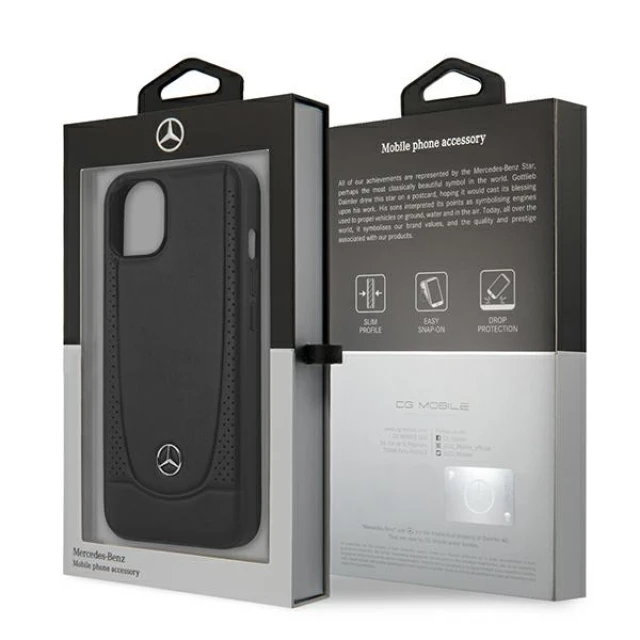 Чохол Mercedes для iPhone 15 Plus Leather Urban Black (MEHCP15MARMBK)