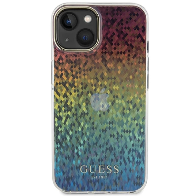 Чохол Guess IML Faceted Mirror Disco Iridescent для iPhone 15 Multicolour (GUHCP15SHDECMI)