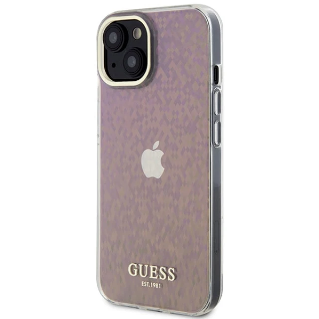 Чохол Guess IML Faceted Mirror Disco Iridescent для iPhone 15 Pink (GUHCP15SHDECMP)