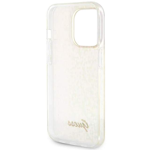 Чохол Guess IML Faceted Mirror Disco Iridescent для iPhone 15 Pro Pink (GUHCP15LHDECMP)