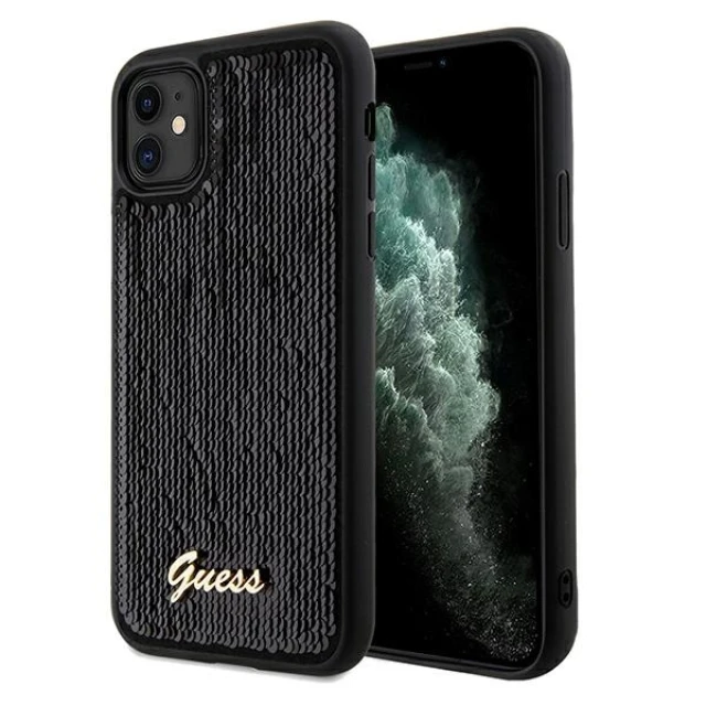 Чохол Guess Sequin Script Metal для iPhone 11 | XR Black (GUHCN61PSFDGSK)