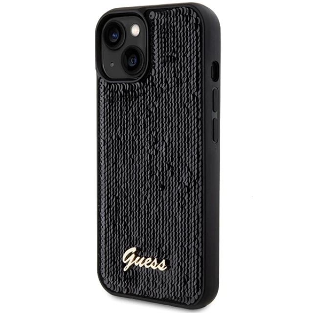 Чохол Guess Sequin Script Metal для iPhone 15 | 14 | 13 Black (GUHCP14SPSFDGSK)