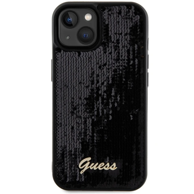 Чохол Guess Sequin Script Metal для iPhone 15 | 14 | 13 Black (GUHCP14SPSFDGSK)