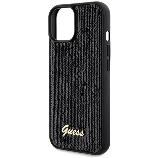 Чохол Guess Sequin Script Metal для iPhone 15 | 14 | 13 Black (GUHCP14SPSFDGSK)