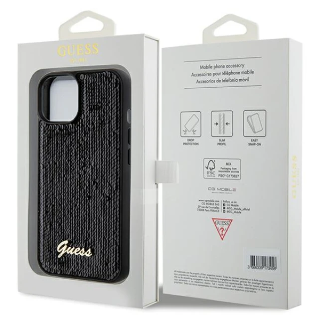 Чохол Guess Sequin Script Metal для iPhone 15 | 14 | 13 Black (GUHCP14SPSFDGSK)