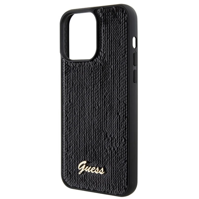 Чохол Guess Sequin Script Metal для iPhone 15 Pro Max Black (GUHCP15XPSFDGSK)