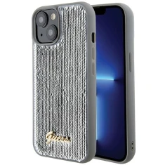 Чохол Guess Sequin Script Metal для iPhone 15 Silver (GUHCP15SPSFDGSS)