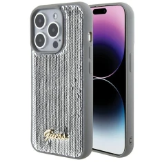 Чохол Guess Sequin Script Metal для iPhone 15 Pro Silver (GUHCP15LPSFDGSS)