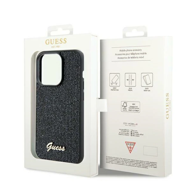 Чехол Guess Disco Metal Script для iPhone 13 Pro Black (GUHCP13LPMSDGSK)