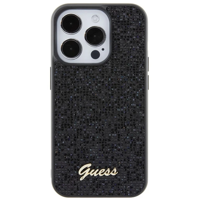 Чохол Guess Disco Metal Script для iPhone 15 Pro Black (GUHCP15LPMSDGSK)