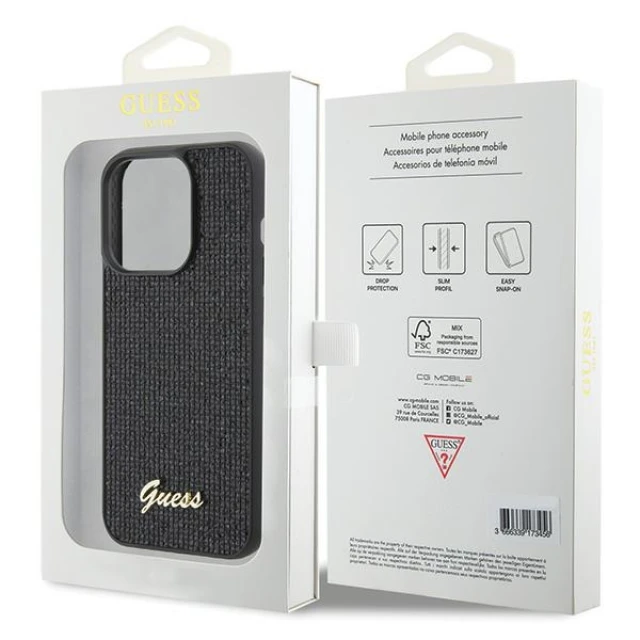 Чохол Guess Disco Metal Script для iPhone 15 Pro Black (GUHCP15LPMSDGSK)