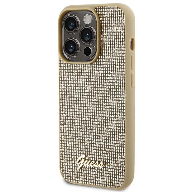 Чохол Guess Disco Metal Script для iPhone 15 Pro Gold (GUHCP15LPMSDGSD)