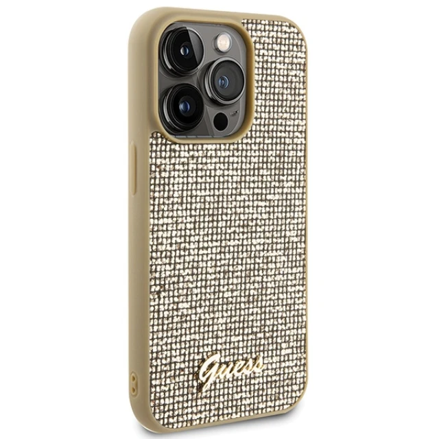Чохол Guess Disco Metal Script для iPhone 15 Pro Gold (GUHCP15LPMSDGSD)