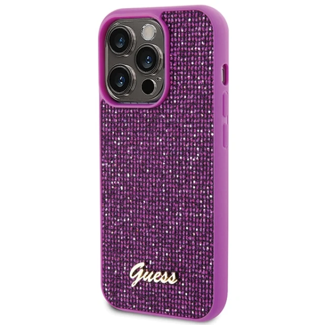 Чохол Guess Disco Metal Script для iPhone 15 Pro Fuschia (GUHCP15LPMSDGSF)
