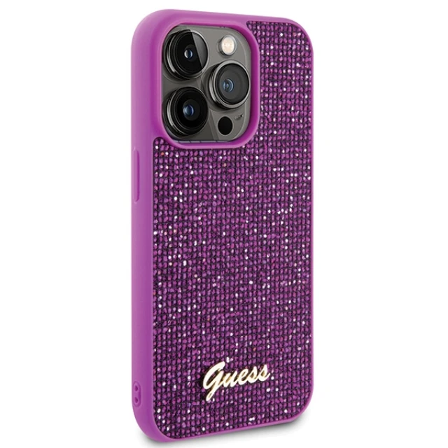 Чохол Guess Disco Metal Script для iPhone 15 Pro Fuschia (GUHCP15LPMSDGSF)