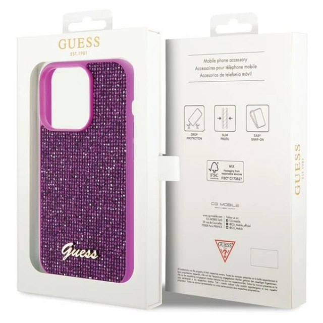 Чохол Guess Disco Metal Script для iPhone 15 Pro Fuschia (GUHCP15LPMSDGSF)