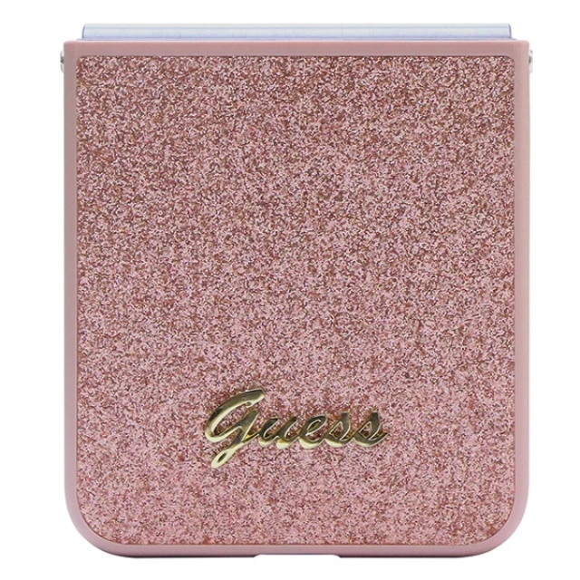 Чохол Guess Glitter Script для Samsung Galaxy Flip5 (F731) Pink (GUHCZF5HGGSHP)