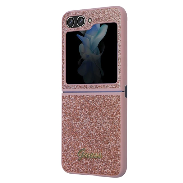 Чохол Guess Glitter Script для Samsung Galaxy Flip5 (F731) Pink (GUHCZF5HGGSHP)