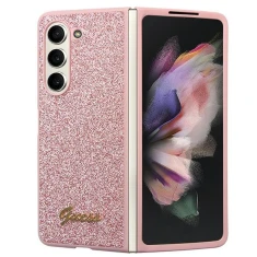 Чехол Guess Glitter Script для Samsung Galaxy Fold5 (F946) Pink (GUHCZFD5HGGSHP)