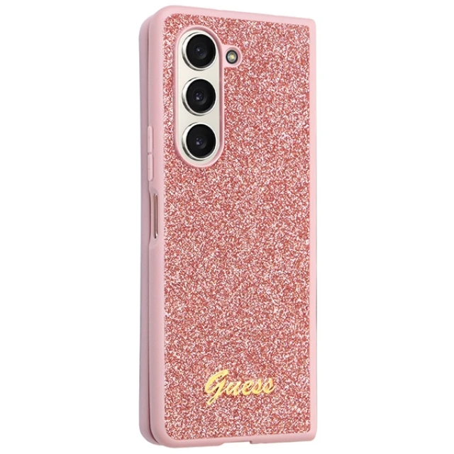 Чохол Guess Glitter Script для Samsung Galaxy Fold5 (F946) Pink (GUHCZFD5HGGSHP)