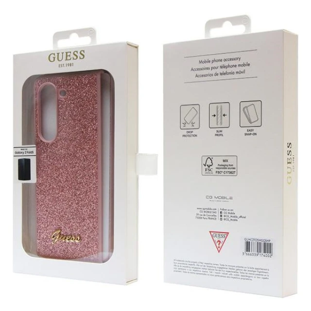 Чохол Guess Glitter Script для Samsung Galaxy Fold5 (F946) Pink (GUHCZFD5HGGSHP)
