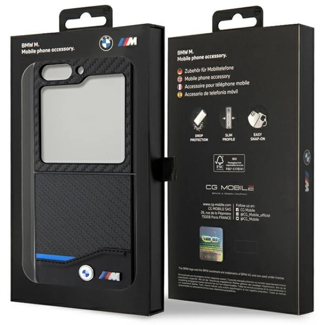 Чохол BMW Leather Carbon для Samsung Galaxy Flip5 (F731) Black (BMHCZF522NBCK)