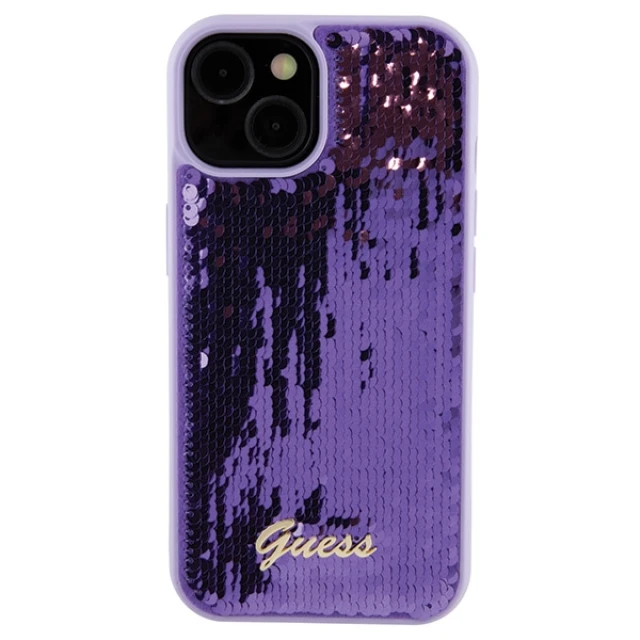 Чохол Guess Sequin Script Metal для iPhone 15 Purple (GUHCP15SPSFDGSU)