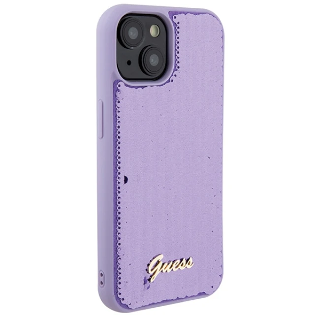 Чохол Guess Sequin Script Metal для iPhone 15 Purple (GUHCP15SPSFDGSU)
